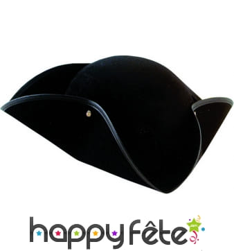 Tricorne noir floque