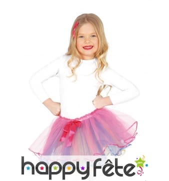 Tutu petite licorne multicolore en tulle