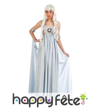 Tenue robe longue et voile Empire bleue et grise