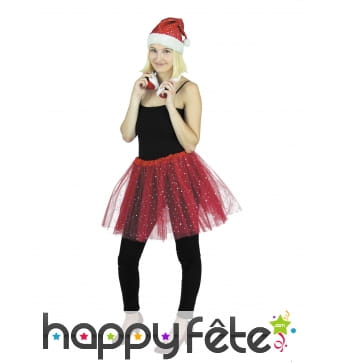 Tutu rouge pailleté de Noël pour femme