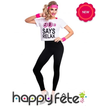 T-shirt 80 s says relax pour femme adulte