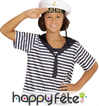 T-shirt et chapeau de marin pour enfant