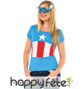 T-shirt et loup de Captain America pour femme