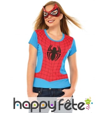 T-shirt et loup de Spiderman pour femme