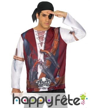 T-shirt haut de pirate pour homme