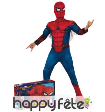 Tenue Spiderman Homecoming musclé enfant, coffret