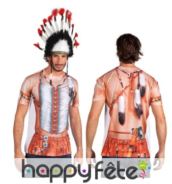 T-shirt imprimé torse d'indien