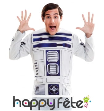 Tee-shirt manches longues R2 D2, Star Wars adulte