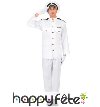 Uniforme blanc d'officier de la marine pour homme