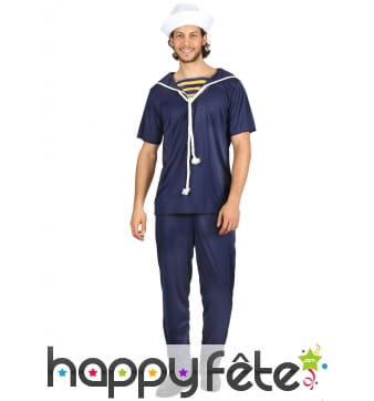 Uniforme bleu uni de marin pour homme