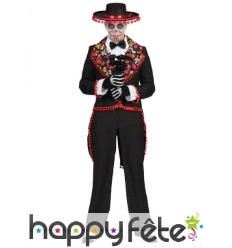 Veste chemise romantique Dia de los muertos homme