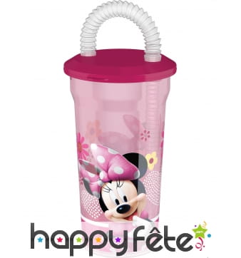 Verre gourde Minnie Mouse avec paille