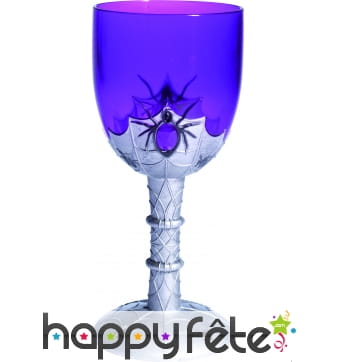 Verre halloween avec pied araignee