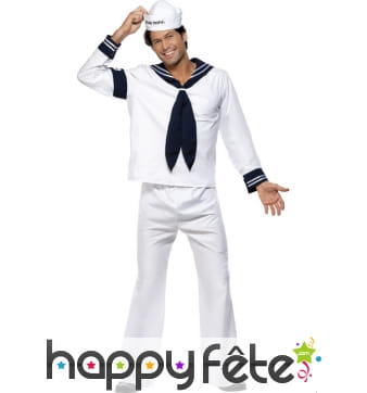 Costume Marin blanc des Village People Licence