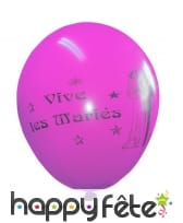 100 ballons rose vive les mariés