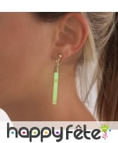 5 boucles d oreilles bâtonnet phosphorescent