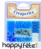 7 cases de perles bleues