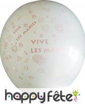 Ballons blanc "vive les mariés"