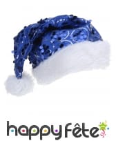 Bonnet de Noël bleu pailleté