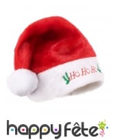 Bonnet de Noël ho ho ho en peluche, image 1