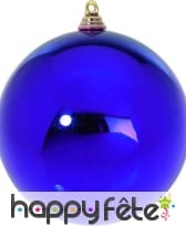 Boule de noël bleue brillante de 14cm