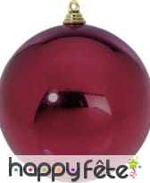 Boule de noël bordeaux brillante de 14cm