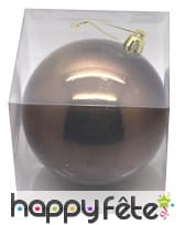 Boule de noel marron chocolat de 10 cm