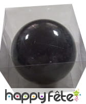 Boule de noel noir brillant de 10 cm