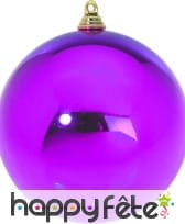 Boule de noël violette brillante de 14cm