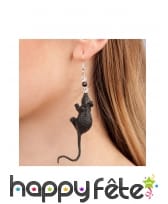 Boucles d'oreilles souris noire adulte