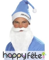 Barbe et chapeau pere noel bleu