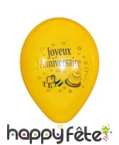 Ballons Joyeux Anniversaire jaunes