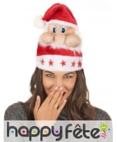 Bonnet lumineux avec tête de Père Noël, image 2