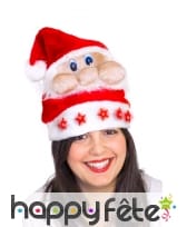 Bonnet lumineux avec tête de Père Noël, image 3