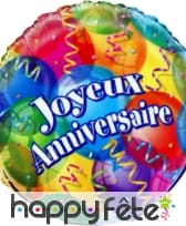 Ballon métal alu joyeux anniversaire