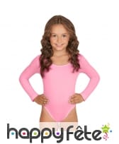 Body rose uni manches longues pour enfant