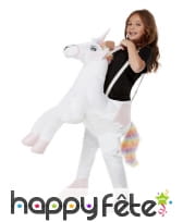 Costume à dos petite licorne blanche pour enfant, image 1