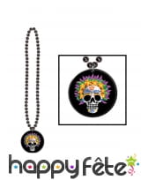 Collier avec médaillon Dia de los muertos