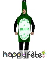 Costume de bouteille de bière verte