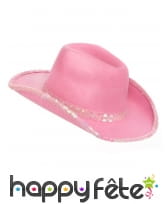 Chapeau de cowgirl rose pour femme adulte, image 1