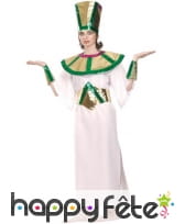 Costume d'Egyptienne vert et blanc