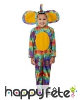 Costume d'éléphant multicolore pour tout petit