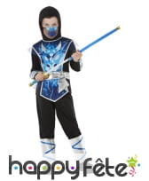 Costume de ninja bleu et noir avec épée, garçon, image 1