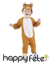 Costume de petit lion marron blanc