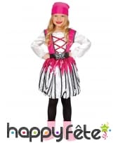 Costume de pirate girly rose et noir pour fille