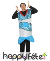 Costume de poisson bleu brillant pour homme