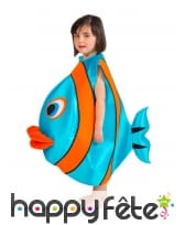 Costume de poisson bleu et orange pour enfant