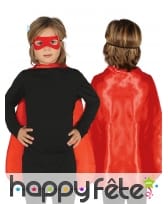 Cape de super héros satinée rouge pour enfant 55cm