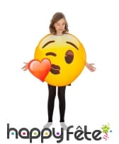 Costume de smiley bisou coeur pour enfant