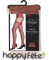 Collants filet rouge adulte, image 1